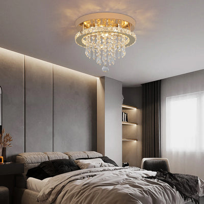 VETRULUS Gold Crystal LED Chandelier – Luxury Modern Ceiling Light