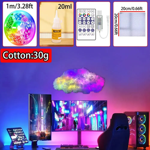 RGB 3D Thundercloud Light – Smart LED Cloud Lamp