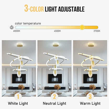 A modern 3-layer LED ceiling light offering adjustable color temperatures, energy-efficient illumination, and a sleek semi-flush design for any contemporary room