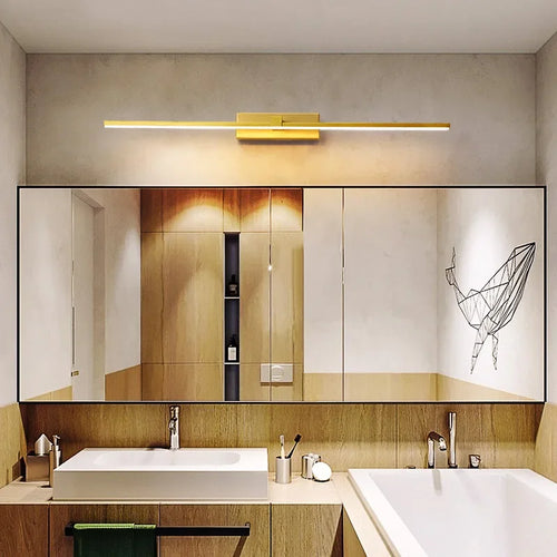 Modern LED Bathroom Wall Light – 3-Color Aluminum Vanity Mirror Sconce Fixture
