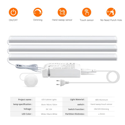 Touch Sensor LED Cabinet Light – Dimmable Under Cabinet &amp; Wardrobe Lighting