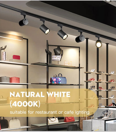 LED COB Track Light Set – Adjustable Spotlight Rail System