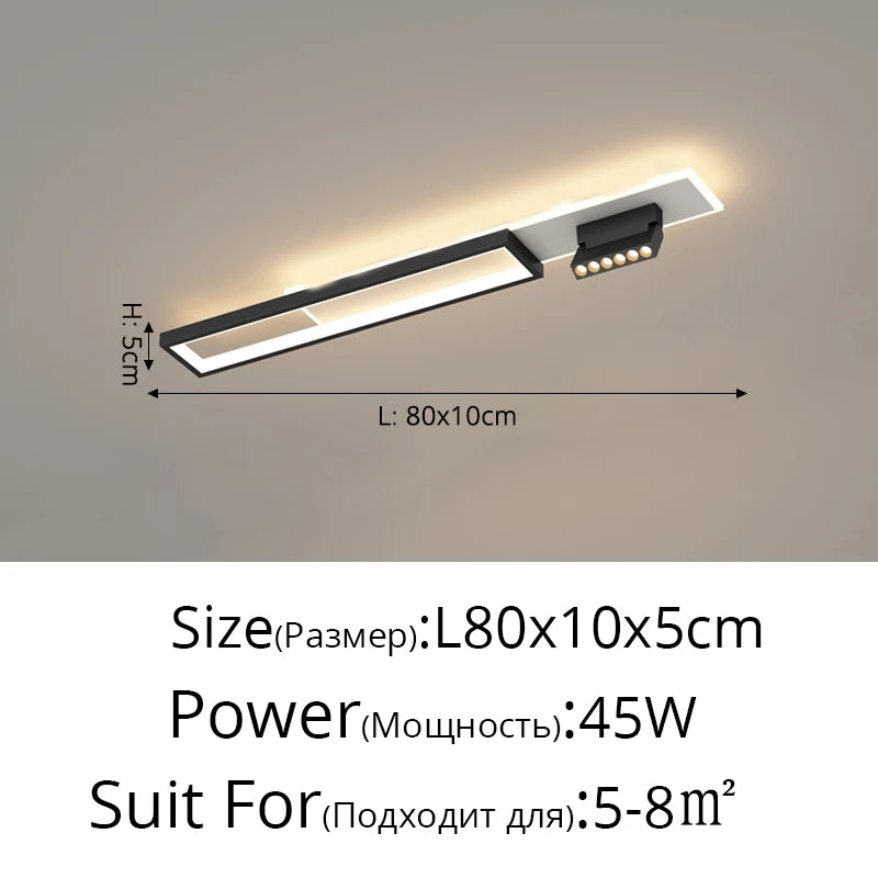 Modern Acrylic LED Chandelier with Adjustable Spotlights and Dimmable Lighting