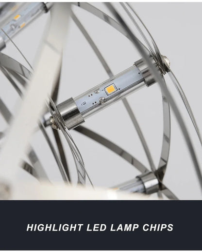 Modern Brief Loft Spark Ball LED Chandelier Fixture Firework Ball Stainless Steel Pendant Lamp for Home Decor Lighting 110-240V