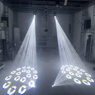 2-Pack 150W LED Moving Head Beam Lights with Prism & Gobo – DMX Stage Lighting