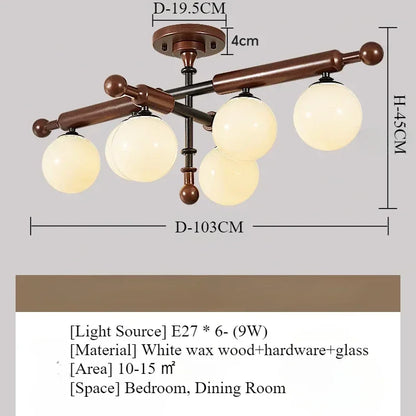 Retro Bamboo & Wood LED Ceiling Light with Warm Ambient Illumination