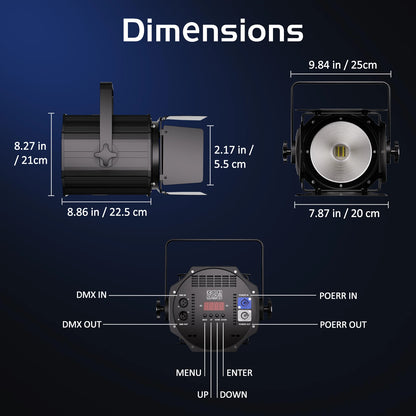200W 6-in-1 RGBWA+UV COB Par Lights