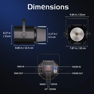 200W RGBWA+UV COB Par Light – 6-in-1 DMX512 Stage Wash Light