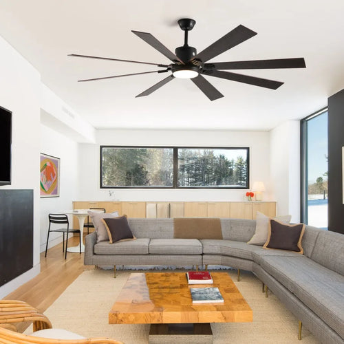 Walnut LED Ceiling Fan Light – Remote Control, Dimmable with Color Temperature
