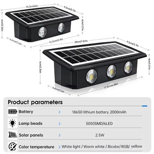 Solar LED Wall Light – Up & Down Waterproof Outdoor Lamp