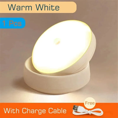 LED Motion Sensor Night Light USB Rechargeable Smart Wardrobe & Bedside Lamp