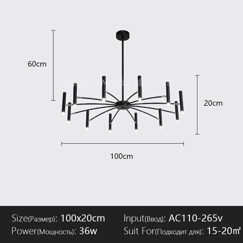 Modern Dimmable LED Chandelier with High-Lumen Illumination