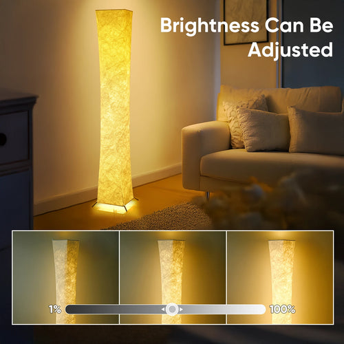 Modern Art Deco LED Floor Lamp with Remote Control – Warm Ambient Lighting for Bedroom & Living Room