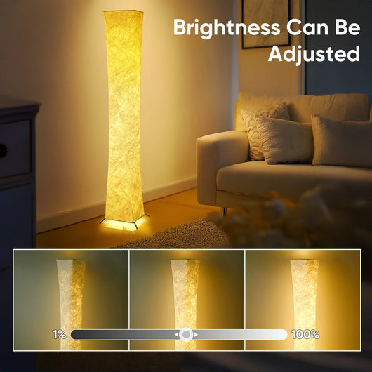 Modern Art Deco LED Floor Lamp with Remote Control – Warm Ambient Lighting for Bedroom & Living Room