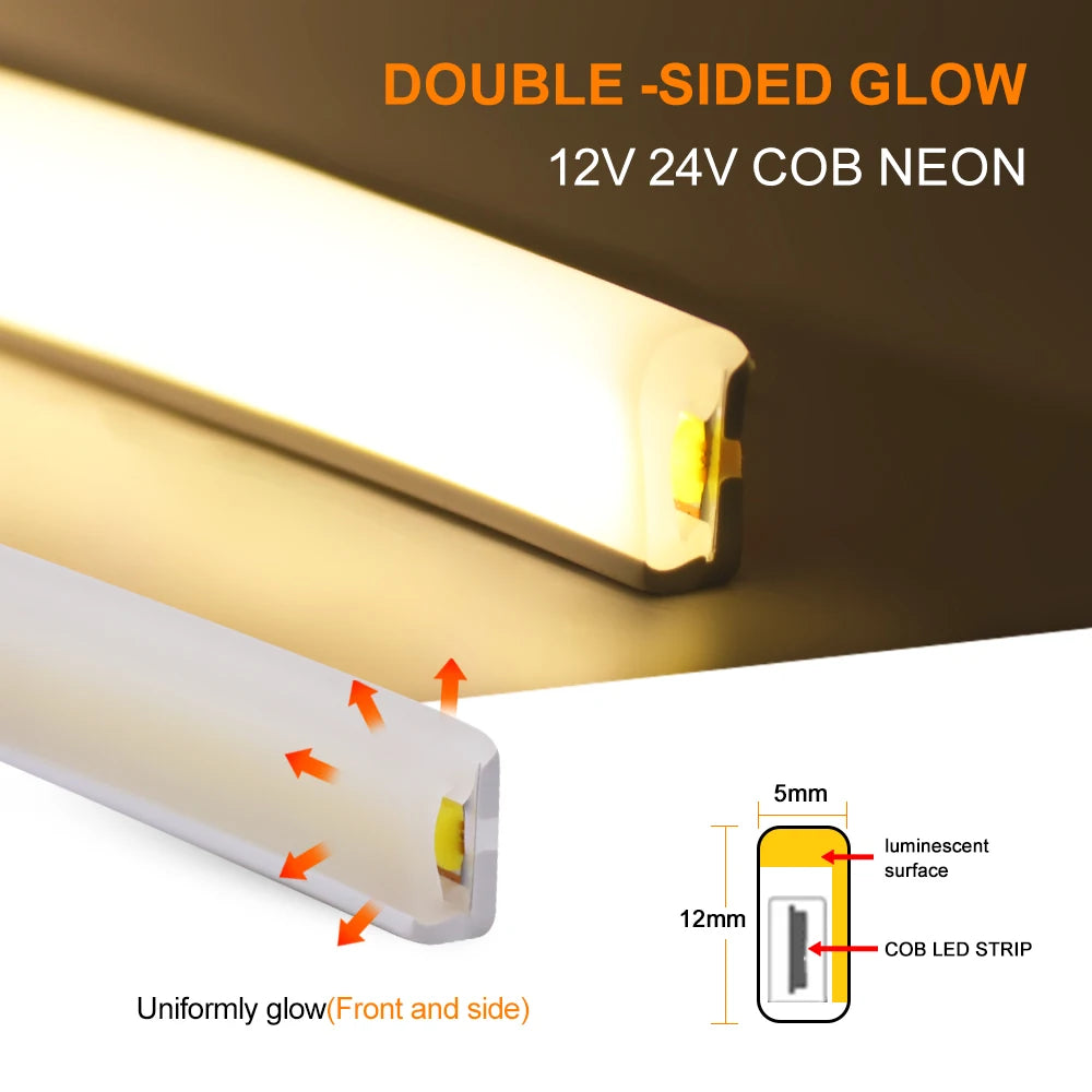 Dimmable COB LED Strip 12V 24V