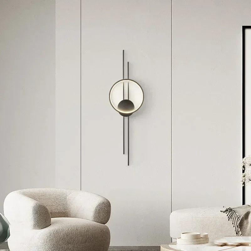 Modern Minimalist Copper LED Wall Lamp, Bedside Living Room Background Wall, Foyer, Aisle Atmosphere Decoration Wall Lamp