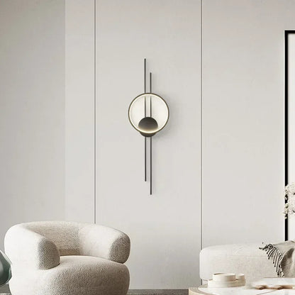 Modern Minimalist Copper LED Wall Lamp, Bedside Living Room Background Wall, Foyer, Aisle Atmosphere Decoration Wall Lamp