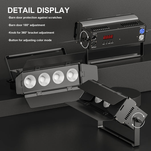 U’King 200W COB LED Par Light – Dual White DMX Stage Spotlight