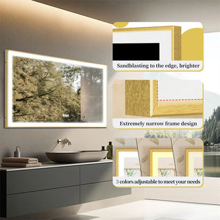Fogless LED Bathroom Mirror – Modern Aluminum Frame