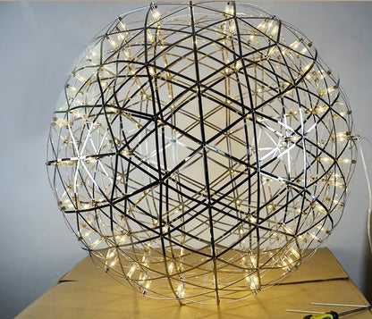 Modern Brief Loft Spark Ball LED Chandelier Fixture Firework Ball Stainless Steel Pendant Lamp for Home Decor Lighting 110-240V
