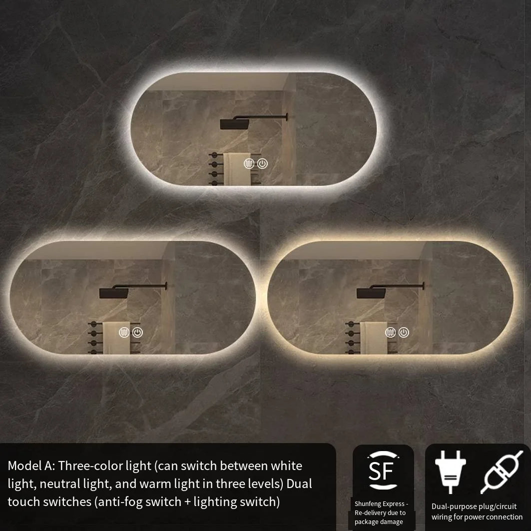 LED Bathroom Mirror with Lights, Anti-Fog, Dimmable, Bluetooth speaker, Lighted Bathroom Vanity Mirror for Wall