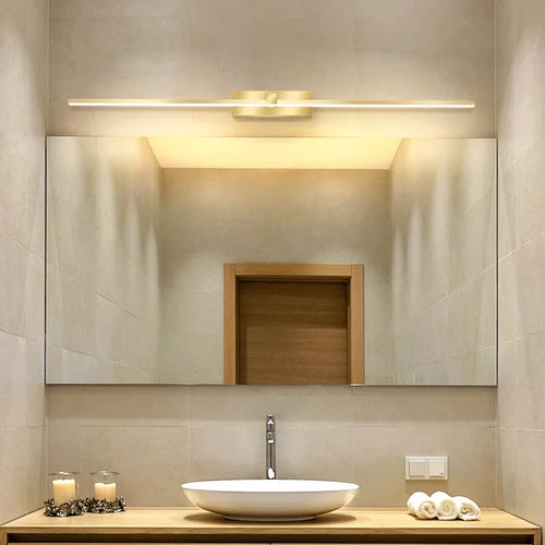 Modern LED Bathroom Wall Light – 3-Color Aluminum Vanity Mirror Sconce Fixture
