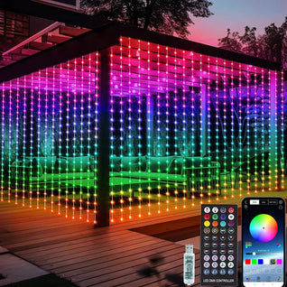 Smart LED Curtain Lights – 3m x 3m, App-Controlled with Music Sync