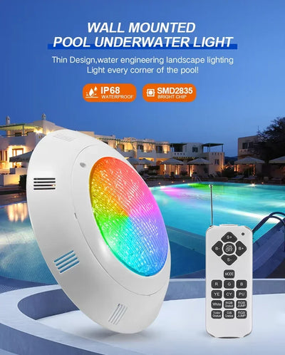 IP68 RGB LED Underwater Pool Light – Color-Changing Pool Lamp with Remote