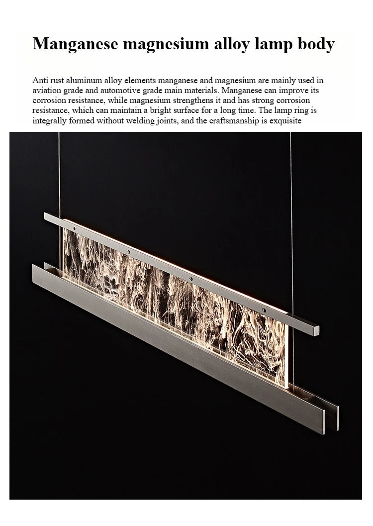Italian Modern Luxury Linear LED Chandelier with Minimalist Designer Style
