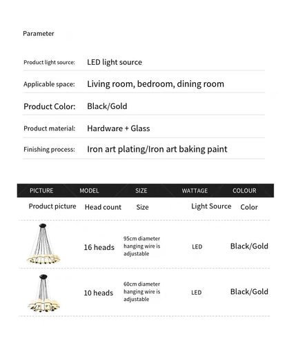 Modern Glass Ball Chandelier with Hand-Blown Spheres and LED Illumination