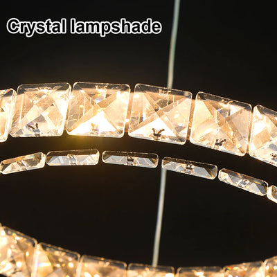 Ring Led Hanging Light Pendant Lamp Luxury Gold Copper New Chandelier Lustre Ceiling Lamp Living Dining Room Home Decor Fixture| Upload