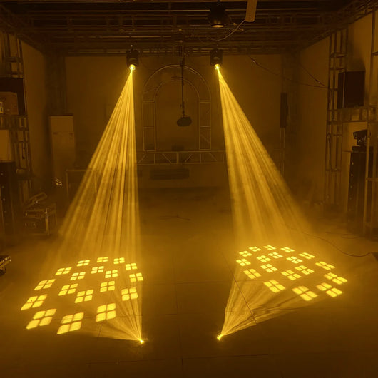2-Pack 150W LED Moving Head Beam Lights with Prism & Gobo – DMX Stage Lighting