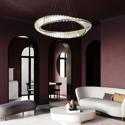 Ring Led Hanging Light Pendant Lamp Luxury Gold Copper New Chandelier Lustre Ceiling Lamp Living Dining Room Home Decor Fixture| Upload