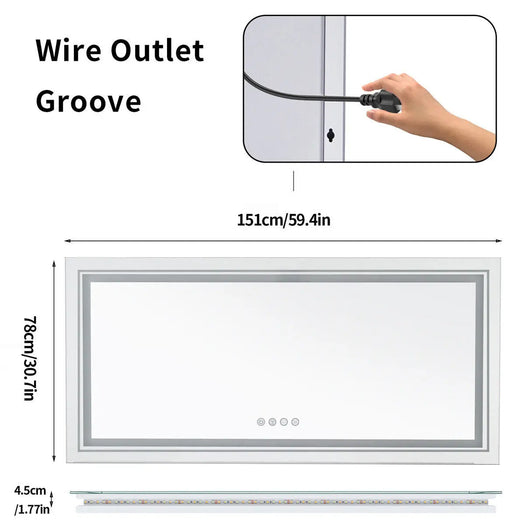 Frameless LED Bathroom Mirror – Fogless Modern Design | Replace