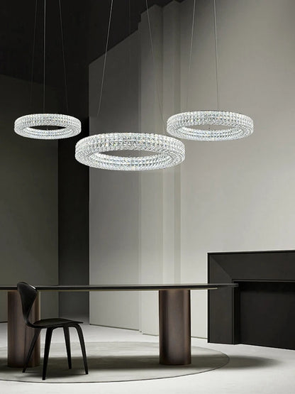 Luxury Round Crystal LED Ceiling Lights with Stainless Steel Design