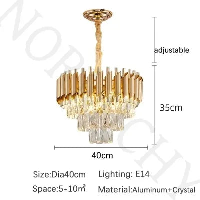 Luxury Modern Crystal Ceiling Chandelier E14 LED Pendant Lamp for Living Room Dining Room Bedroom Gold Black Home Decor Lighting