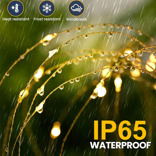 Solar LED Fairy Lights Outdoor Waterproof Garden Firework Lights for Yard Patio Pathway Decor
