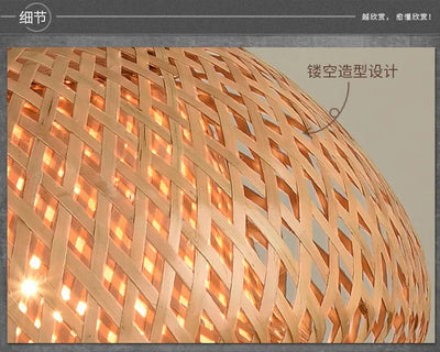 Handcrafted Bamboo Pendant Lamp – Wicker LED Ceiling Light