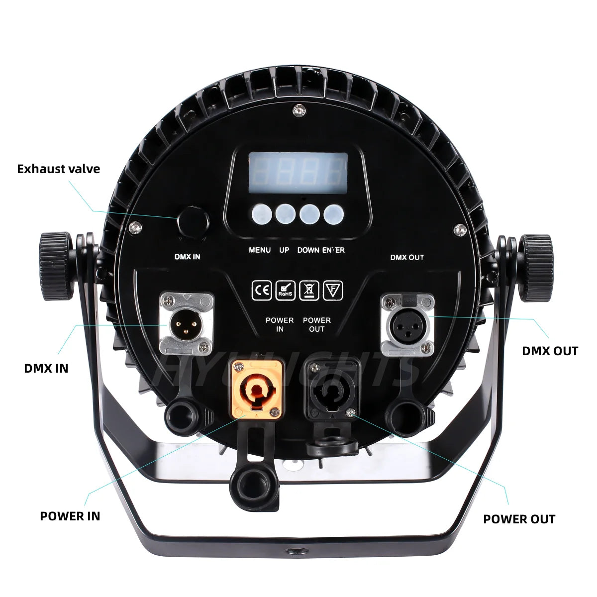 IP65 Waterproof Stage Effect Aluminum Led Par 18x18W RGBWA UV 6in1 DMX512 Outdoor Down Light DJ Equipment Disco Wash No Noise