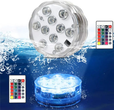 Submersible Led Lights With Remote Battery Operated Underwater Pond Bathtub Hot Tub Spa Swimming Pool Fountain Vases Fish Tank