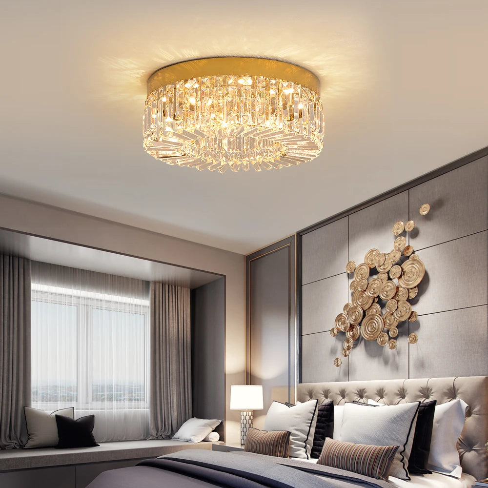 Crystal LED Ceiling Lamp – Adjustable Light Modes, Modern Design