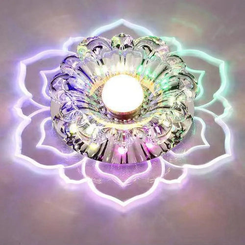 9W Crystal Petal LED Ceiling Light – Modern Flush Mount Ceiling Lamp for Kitchen, Hallway & Bedroom