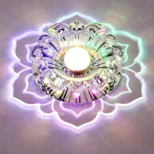 9W Crystal Petal LED Ceiling Light – Modern Flush Mount Ceiling Lamp for Kitchen, Hallway & Bedroom