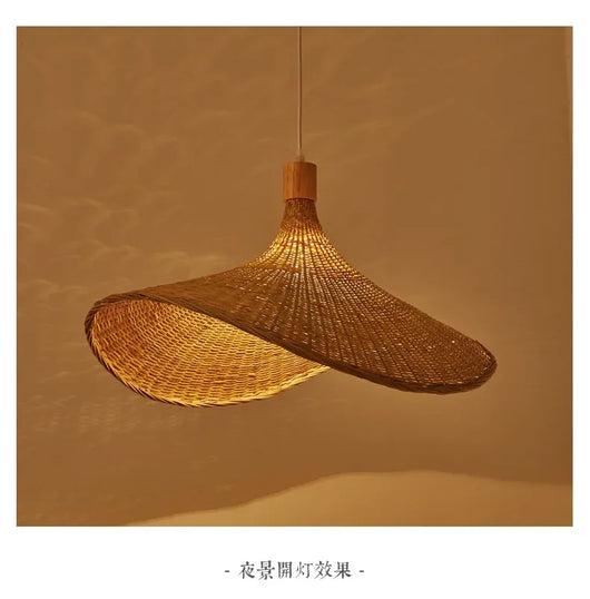 Handcrafted Bamboo Pendant Lamp – Wicker LED Ceiling Light