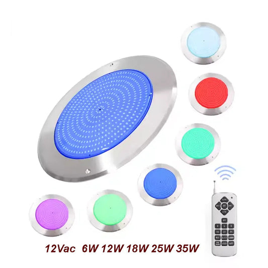 Underwater Light RGB 12V LED Smart IP68 Swimming Pool Light 6W 12W18W 35W Mobile APP control Pool Party Decoration Fountain Lamp