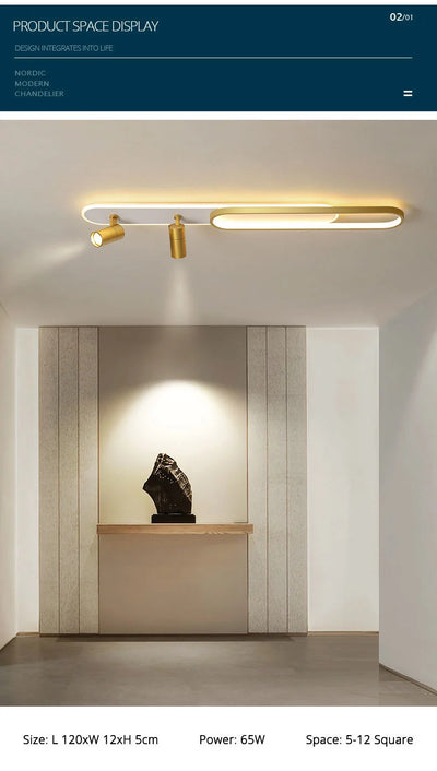Modern Acrylic LED Chandelier – Adjustable Spotlights, Dimmable