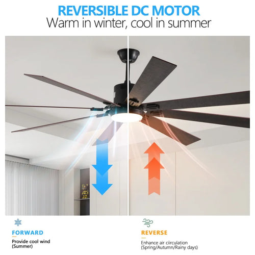 Walnut LED Ceiling Fan Light – Remote Control, Dimmable with Color Temperature