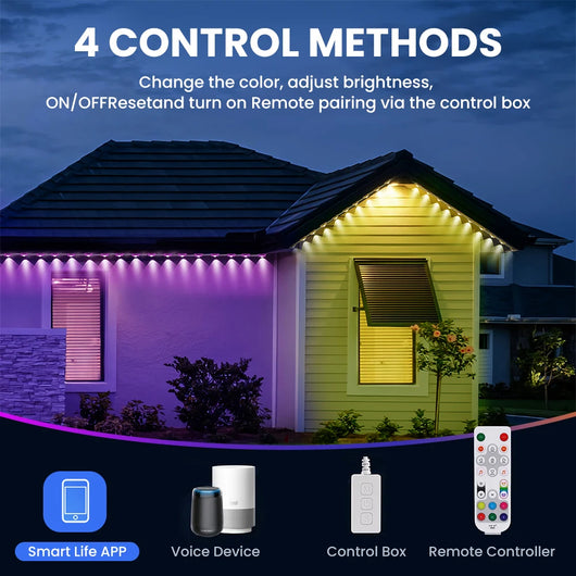 100ft Smart RGB Outdoor LED Strip Lights – Waterproof App & Voice Control