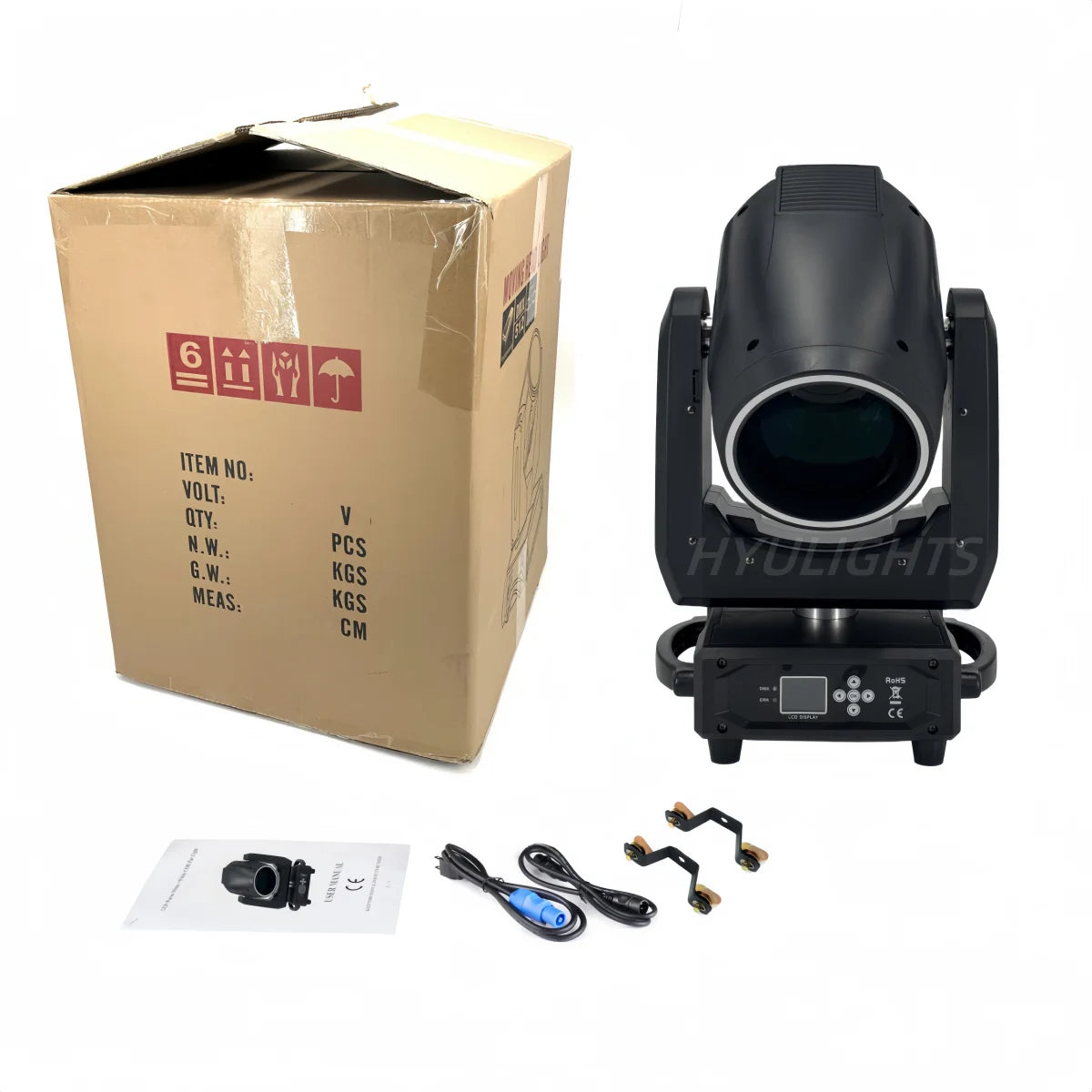 380W 20R Moving Head Beam Light – DMX512 Stage Lighting with Dual Prism, 14 Gobos & RGB Halo Effects