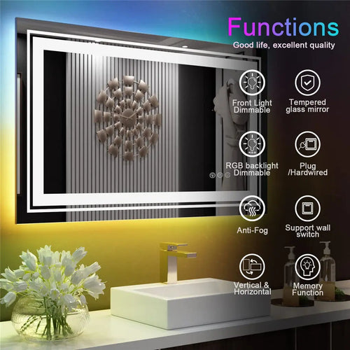 Frameless LED Bathroom Mirror – Fogless Modern Design | Replace